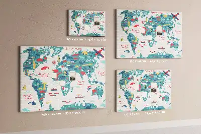 Weltkarte als Bilder-Korktafel