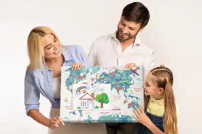 Weltkarte als Bilder-Korktafel