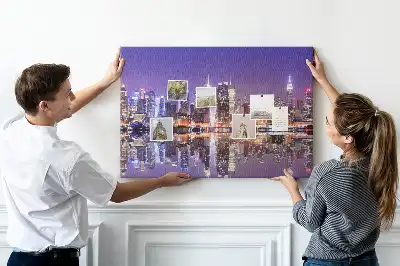 Bedruckte Korkplatte New York bei Nacht