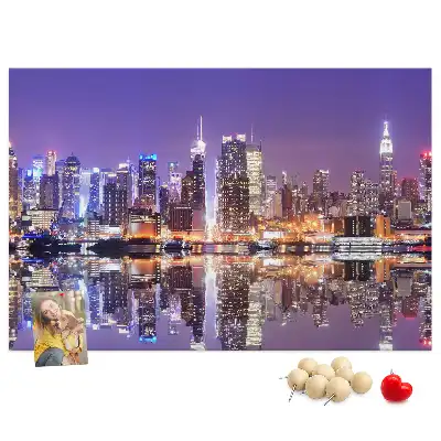 Bedruckte Korkplatte New York bei Nacht