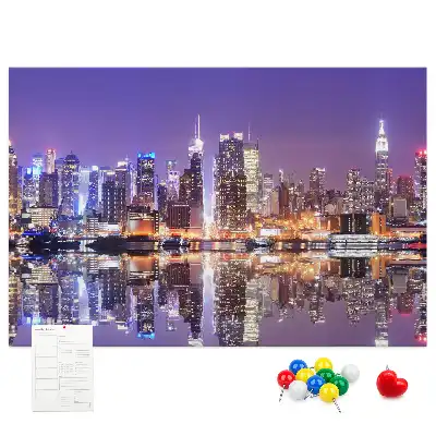 Bedruckte Korkplatte New York bei Nacht