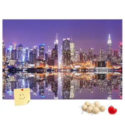 Bedruckte Korkplatte New York bei Nacht