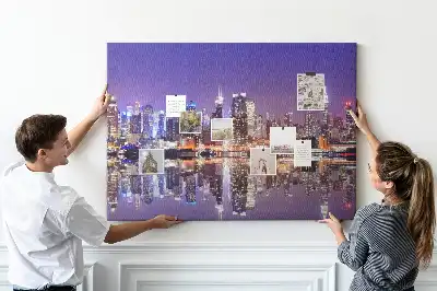 Bedruckte Korkplatte New York bei Nacht
