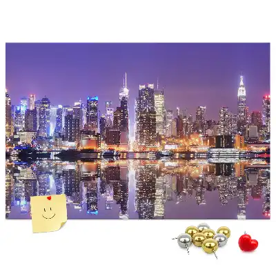 Bedruckte Korkplatte New York bei Nacht