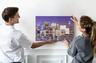 Bedruckte Korkplatte New York bei Nacht