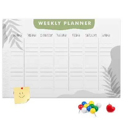 Bilder-Korktafel Sieben-Tage-Plan Aufgaben