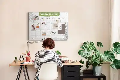 Bilder-Korktafel Sieben-Tage-Plan Aufgaben