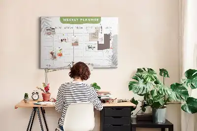 Bilder-Korktafel Sieben-Tage-Plan Aufgaben