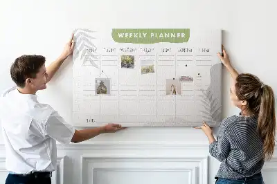 Bilder-Korktafel Sieben-Tage-Plan Aufgaben