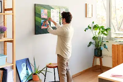 Pinnwand Abstraktion Grüne Felder