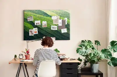 Pinnwand Abstraktion Grüne Felder