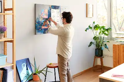 Bilder-Korktafel mit steinener Marmorstruktur