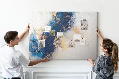 Bilder-Korktafel mit steinener Marmorstruktur