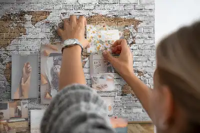 Bilder-Korktafel Weltkarte in Ziegeloptik