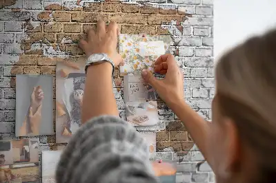 Bilder-Korktafel Weltkarte in Ziegeloptik
