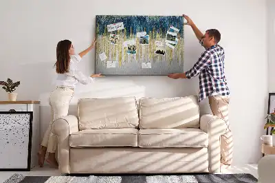 Dekorative Korktafel als Wandbild