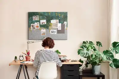 Bedruckte Korkplatte mit elegantem Muster auf Leinwand