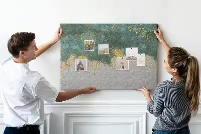 Bedruckte Korkplatte mit elegantem Muster auf Leinwand