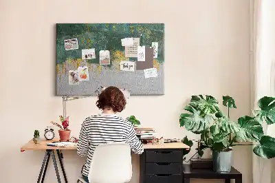 Bedruckte Korkplatte mit elegantem Muster auf Leinwand