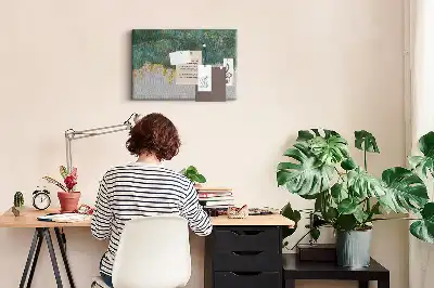 Bedruckte Korkplatte mit elegantem Muster auf Leinwand