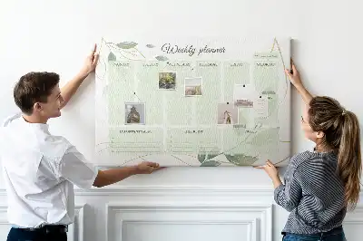 Bilder-Korktafel Blätter-Wochenplaner