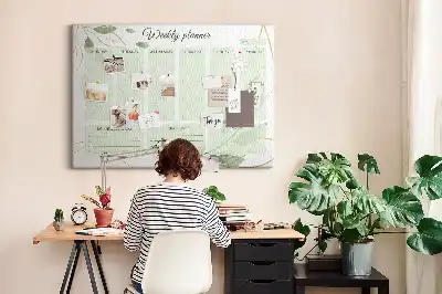 Bilder-Korktafel Blätter-Wochenplaner
