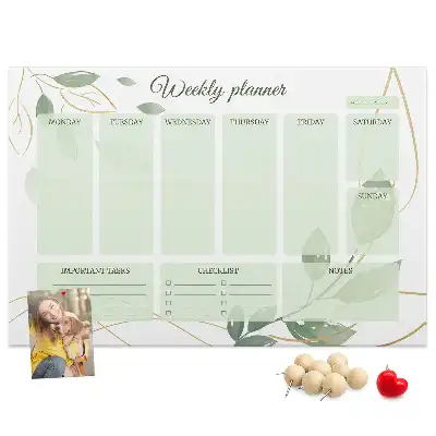 Bilder-Korktafel Blätter-Wochenplaner