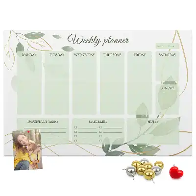 Bilder-Korktafel Blätter-Wochenplaner