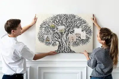 Korktafel mit dem Motiv eines majestätischen einsamen Baumes