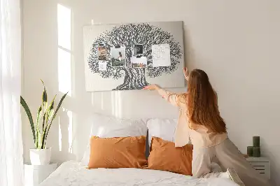 Korktafel mit dem Motiv eines majestätischen einsamen Baumes