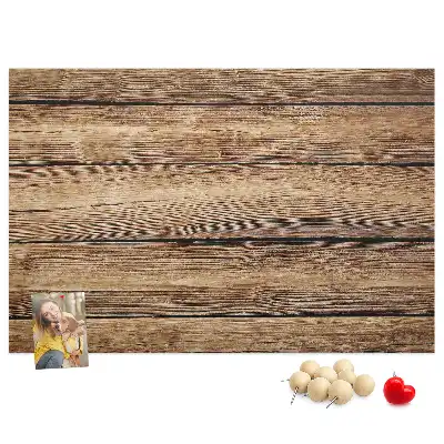 Bedruckte Korkplatte mit rustikalem Holzbrett-Motiv