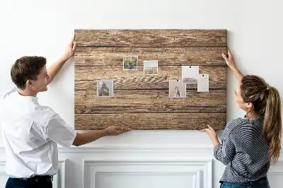 Bedruckte Korkplatte mit rustikalem Holzbrett-Motiv