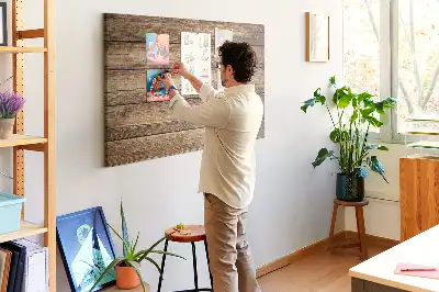 Bedruckte Korkplatte mit rustikalem Holzbrett-Motiv