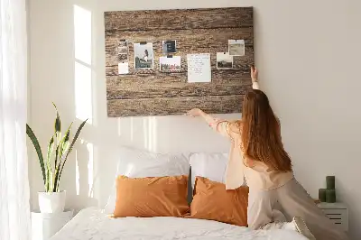 Bedruckte Korkplatte mit rustikalem Holzbrett-Motiv