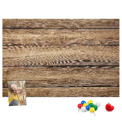 Bedruckte Korkplatte mit rustikalem Holzbrett-Motiv