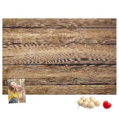 Bedruckte Korkplatte mit rustikalem Holzbrett-Motiv