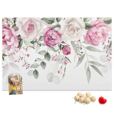 Kork Pinnwand Aquarellrosen