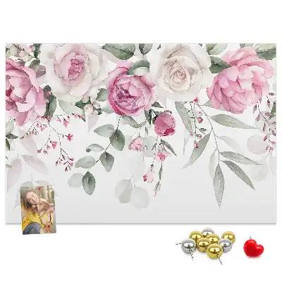 Kork Pinnwand Aquarellrosen