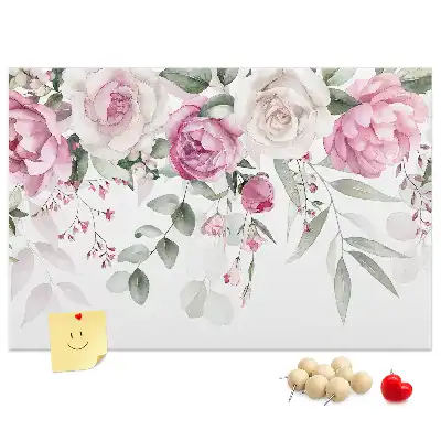 Kork Pinnwand Aquarellrosen