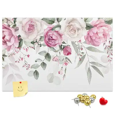 Kork Pinnwand Aquarellrosen