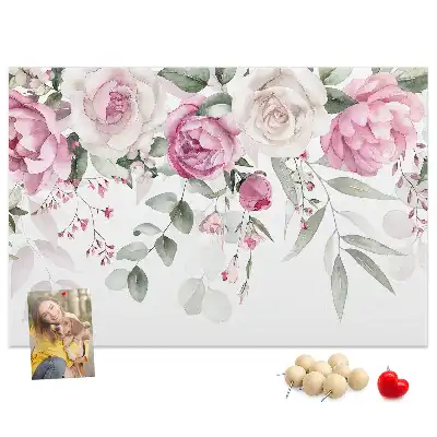 Kork Pinnwand Aquarellrosen