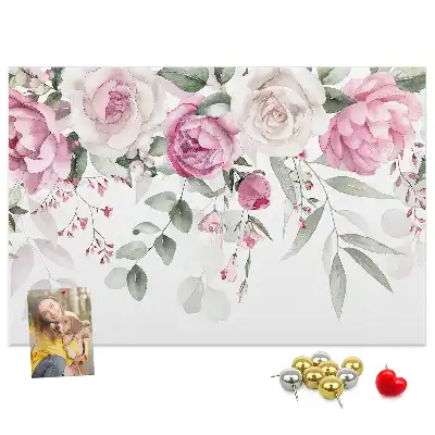 Kork Pinnwand Aquarellrosen