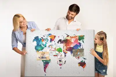 Pinnwand Weltkarte mit Dreiecksmuster