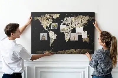 Weltkarte als Pinnwand aus Kork Dürre