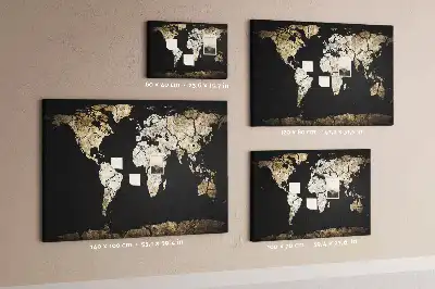 Weltkarte als Pinnwand aus Kork Dürre