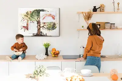 Bedruckte Korkplatte mit Stammbaum für die Familie