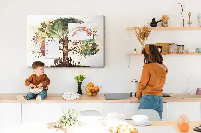 Bedruckte Korkplatte mit Stammbaum für die Familie