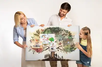 Bedruckte Korkplatte mit Stammbaum für die Familie