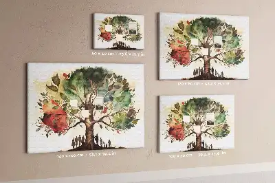 Bedruckte Korkplatte mit Stammbaum für die Familie