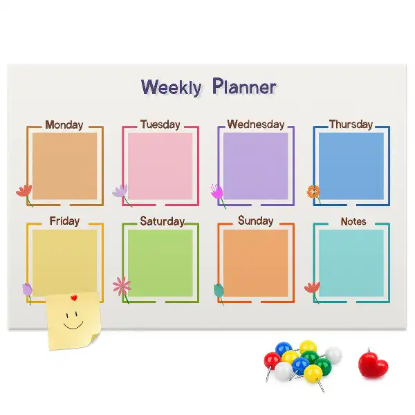 Bilder-Korktafel Sieben-Tage-Organizer Arbeit